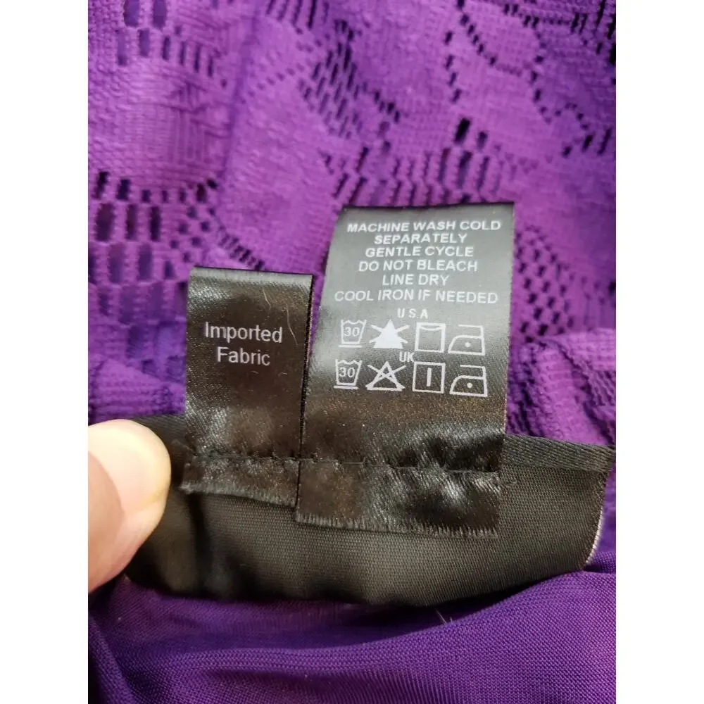 Antthony Original 2 Piece Set Skirt Long Sleeve Stretch Knit Top Purple Size XL